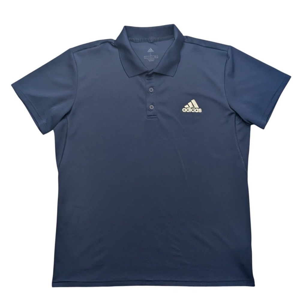 Adidas‎ Polo Shirt Mens Large Navy Blue Climalite Short Sleeve Golf Athletic Top